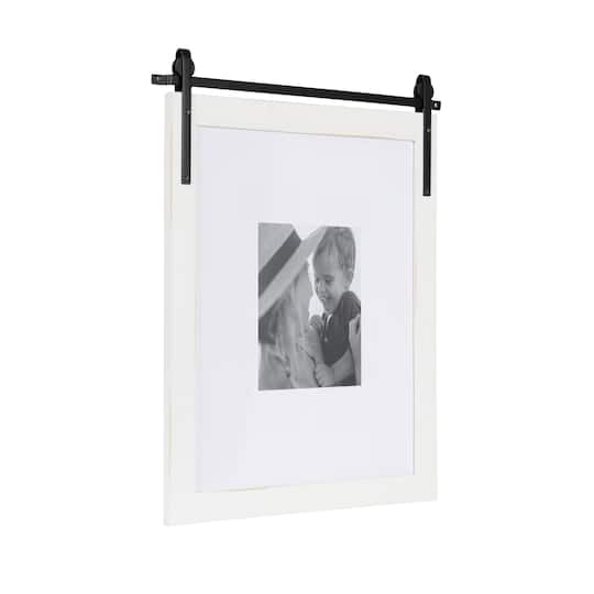 Kate and Laurel 16" x 20" White Cates Wood Picture Frame with 8" x 10" Mat